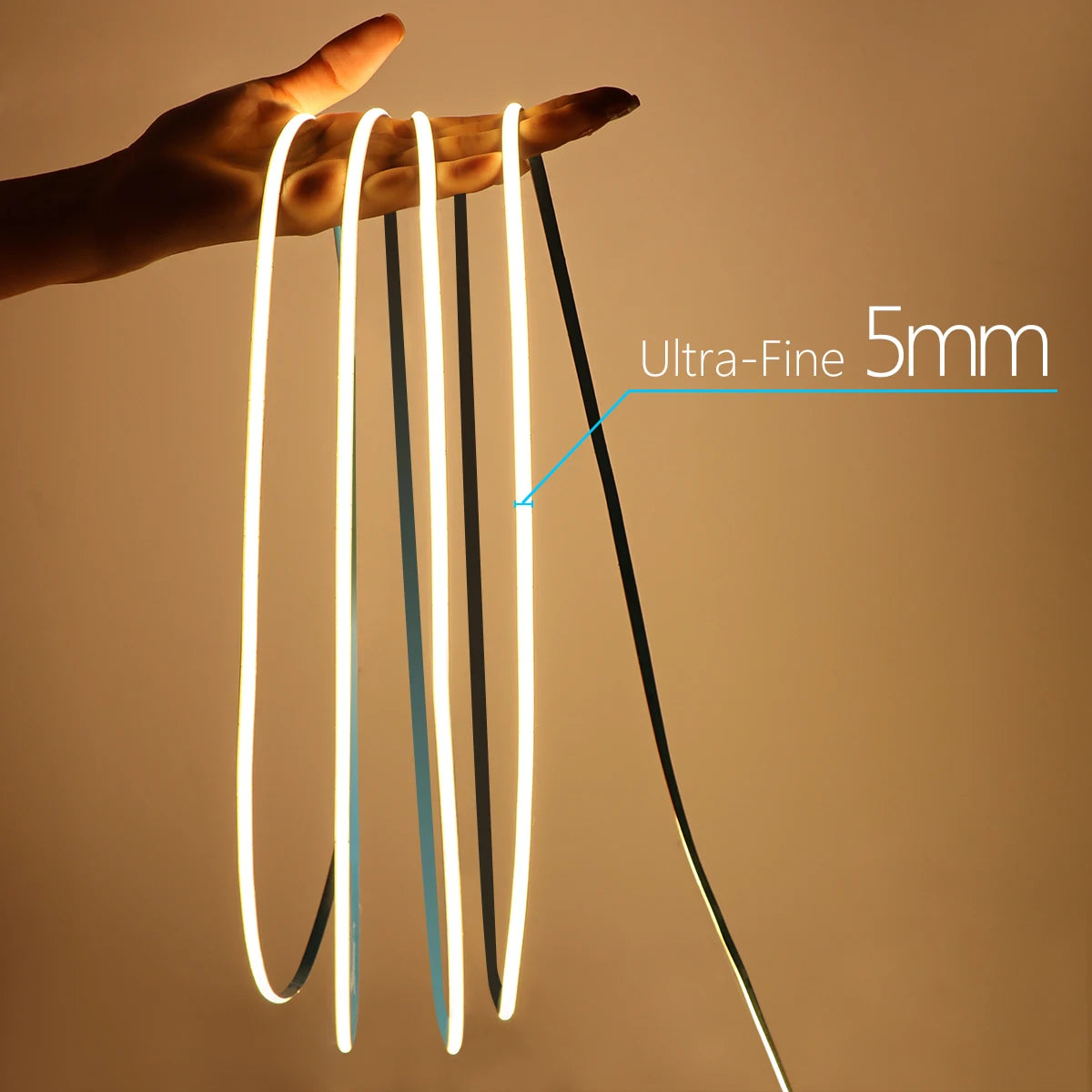 Ultra Bright FCOB COB LED Strip Lights 12V Flexible 5MM PCB