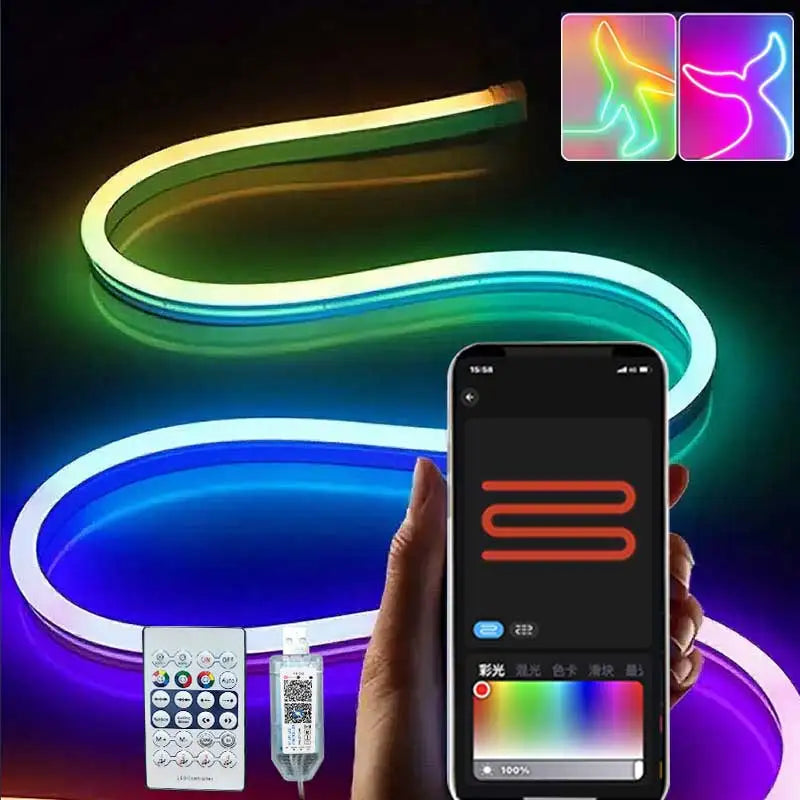 RGBIC Bluetooth Neon Led Strip Lights 5V Neon Strip Light