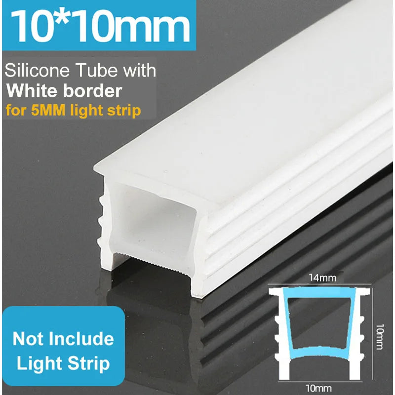 1M-10M Embedded LED Neon Rope Tube Black White Soft Strip Light