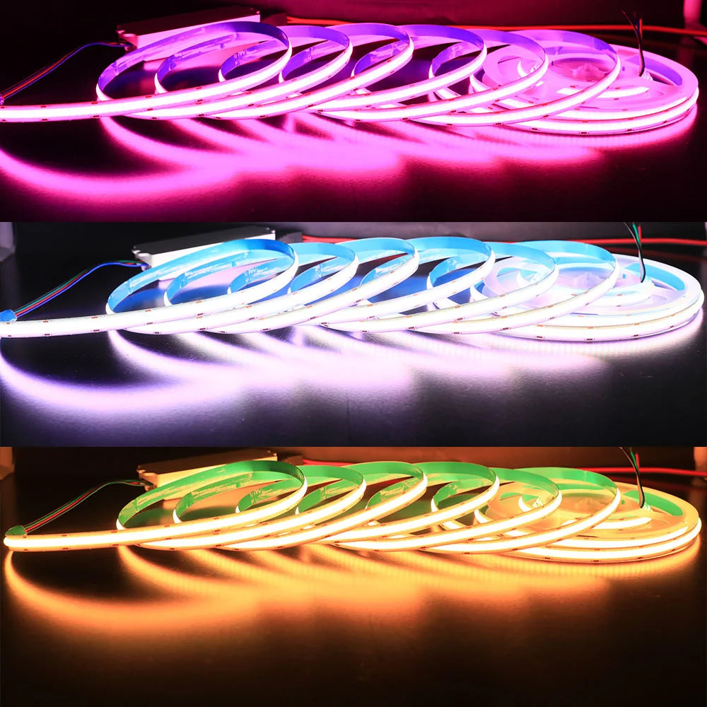 5V USB RGB COB Strip 576Leds/M Color Changing LED Strip Lights