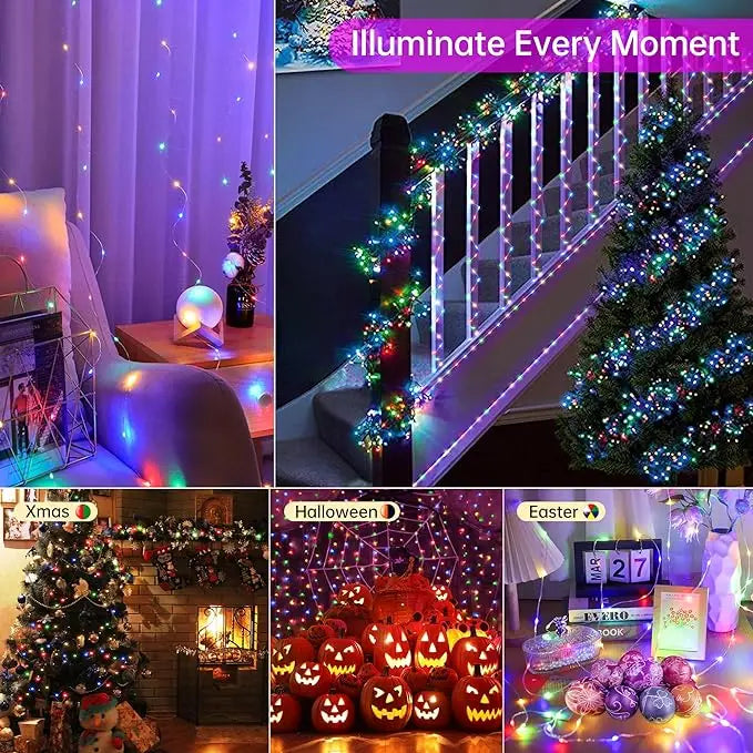 40M RGBIC LED String WS2812B Bluetooth USB Music Dream Color Light