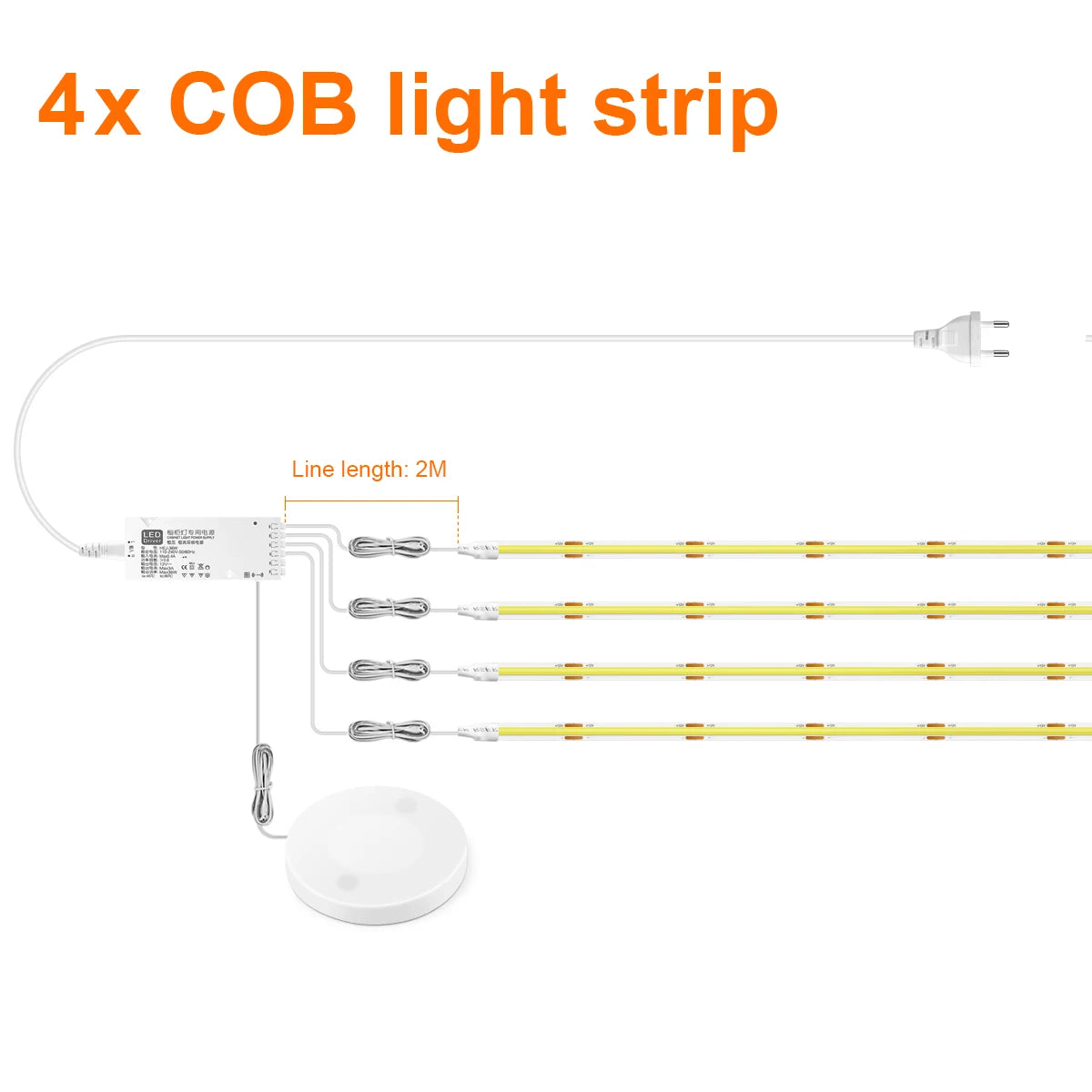 Under Cabinet Collection Display COB LED Strip Light Touch Sensor
