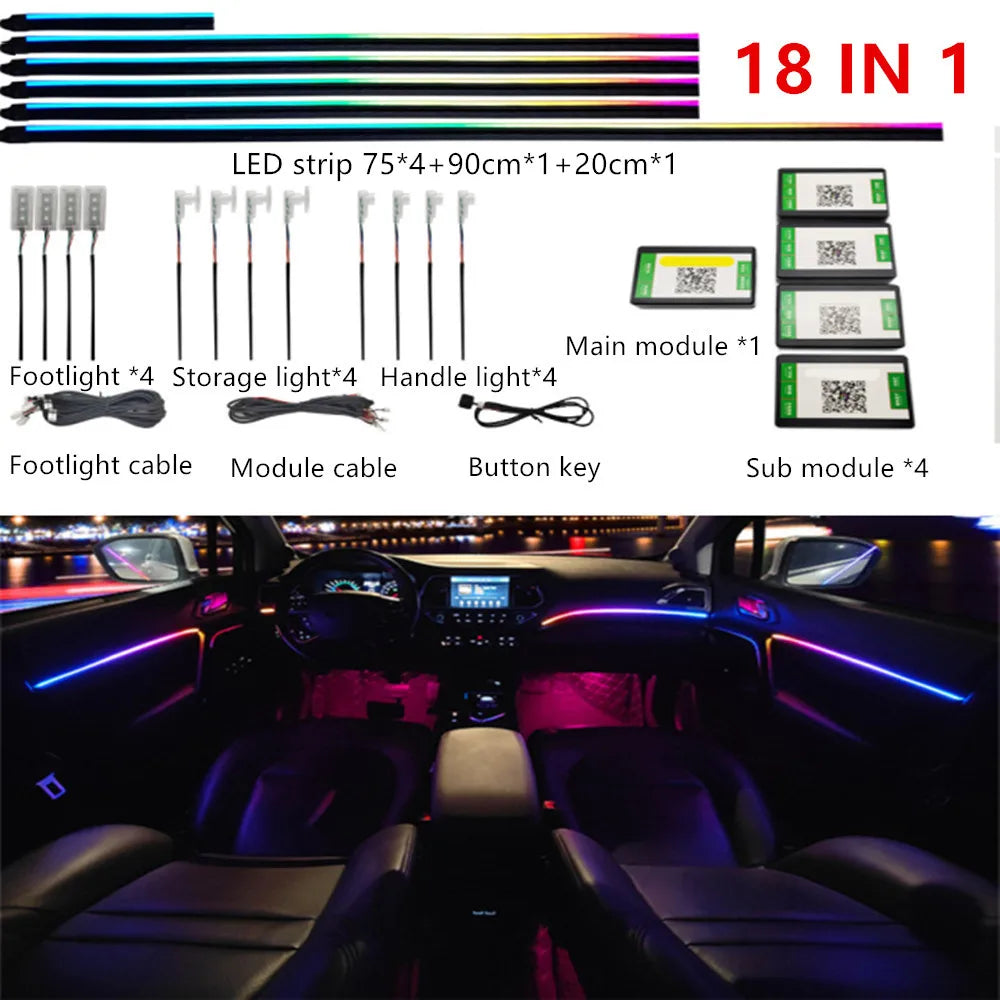 Universal Symphony Car LED Ambient Light 64 RGB Color Car Interior