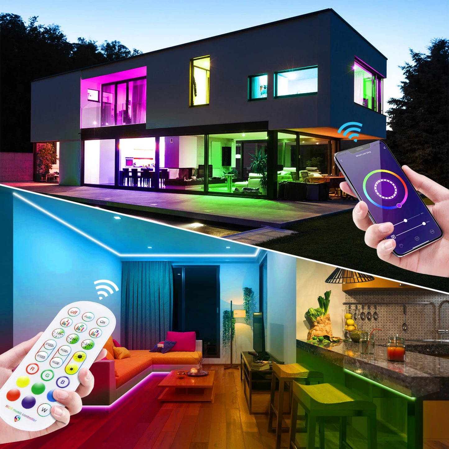 12/24V EU plug WiFi RGB Neon LED Strip Lighting