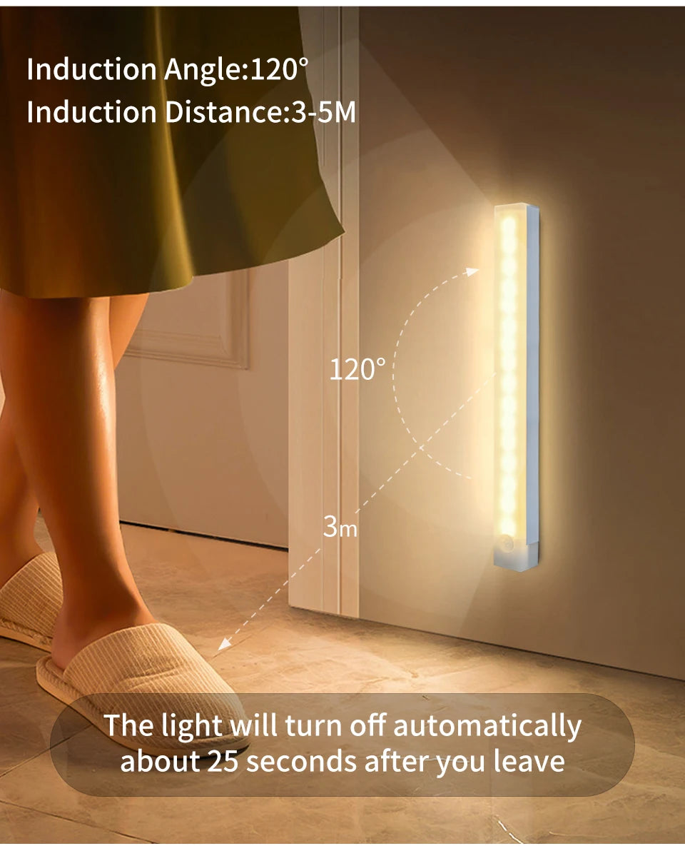 Motion Sensor LED Cabinet Light Rechargeable Induction Night Light