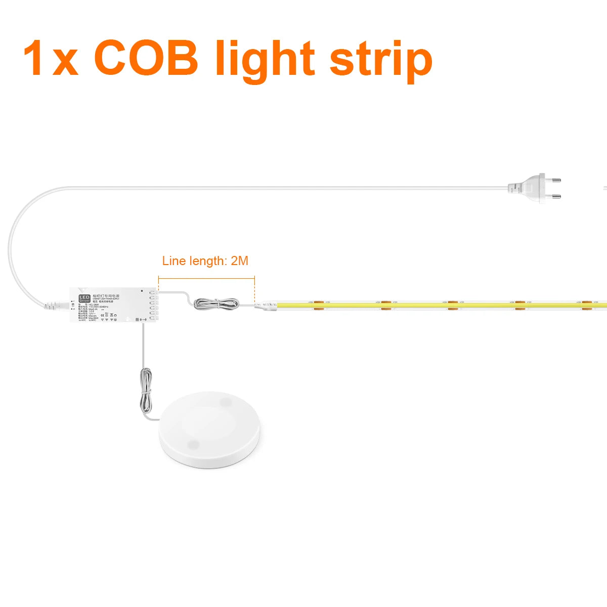 Under Cabinet Collection Display COB LED Strip Light Touch Sensor