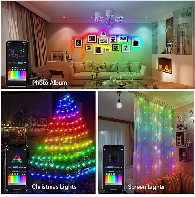 40M RGBIC LED String WS2812B Bluetooth USB Music Dream Color Light