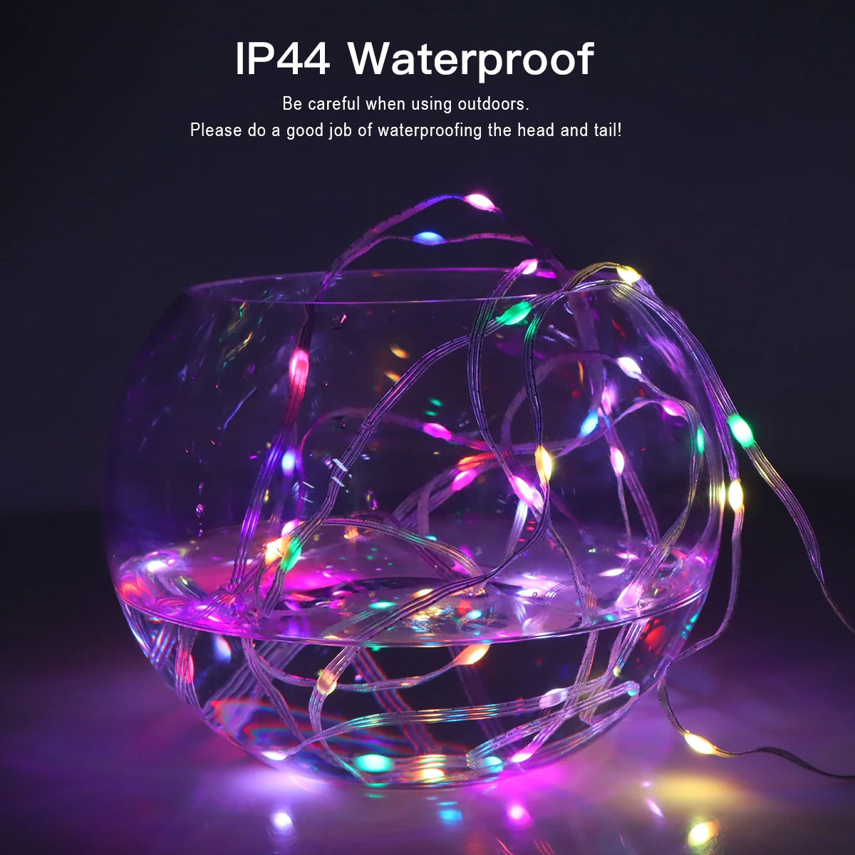 40M RGBIC LED String WS2812B Bluetooth USB Music Dream Color Light