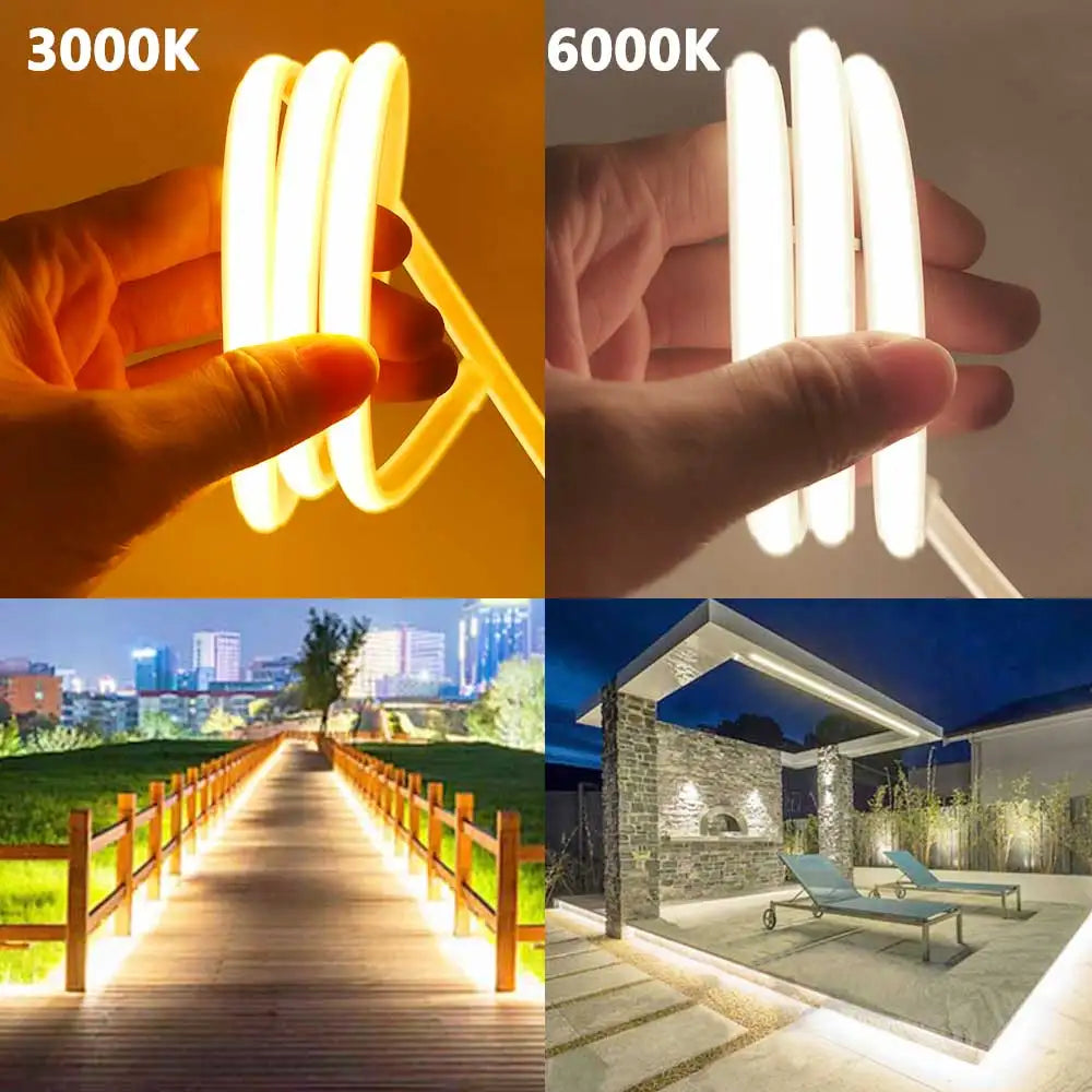 24V COB Solar Neon Light Strips Solar Flexible Lights