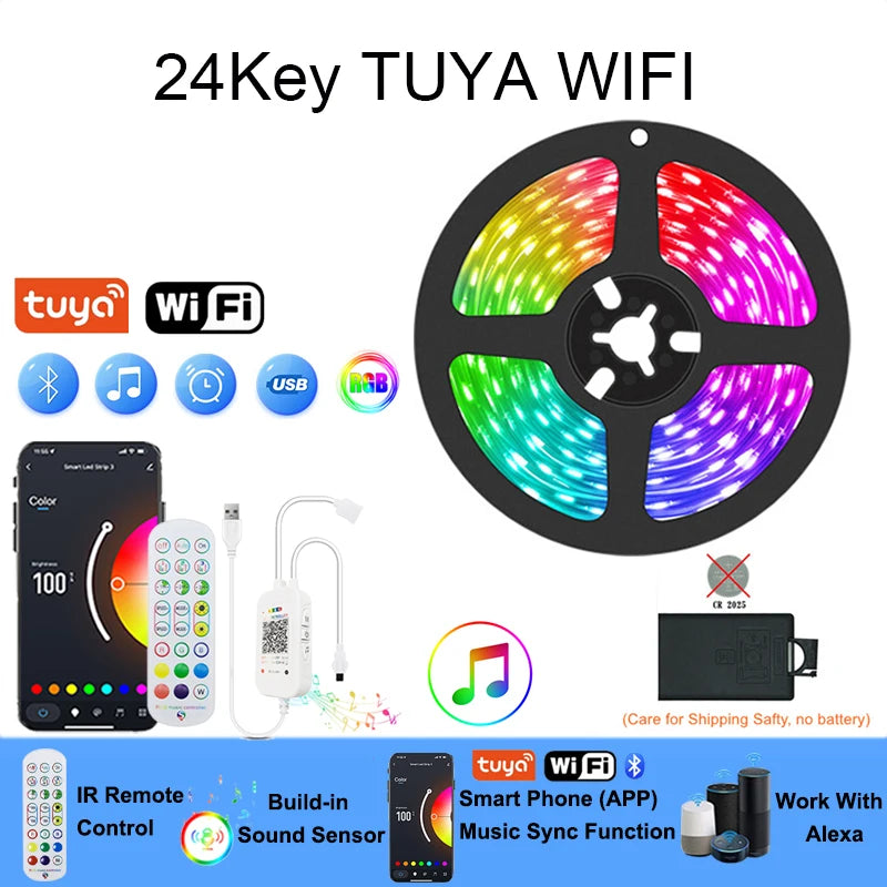 Wifi Rgb Led Strip Lights 5050 Tv Backlight Smart Led Tape Light