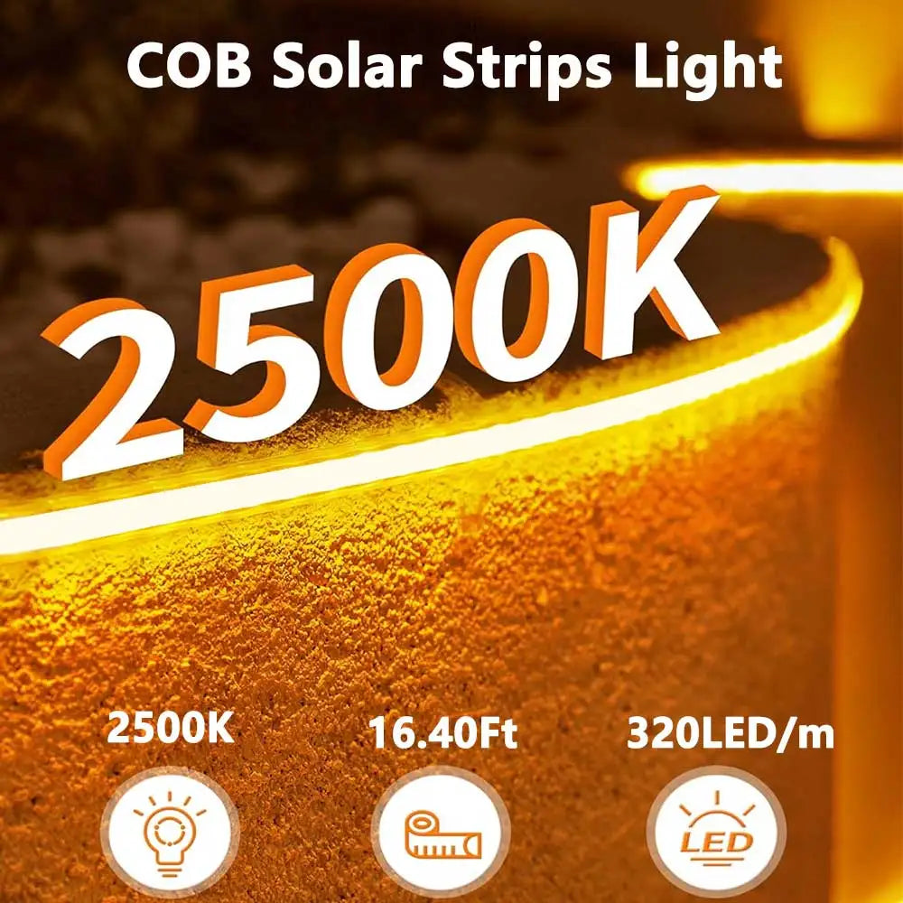 24V COB Solar Neon Light Strips Solar Flexible Lights