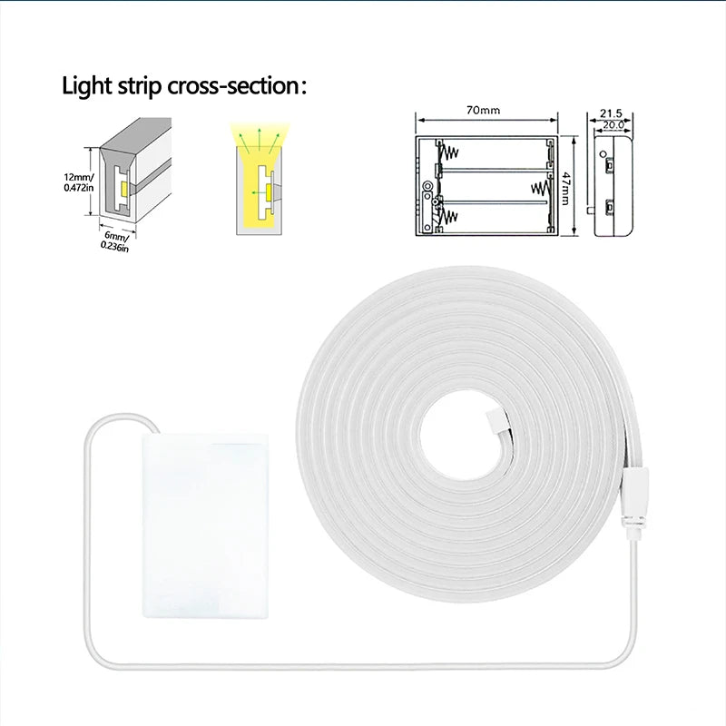 Battery Powered Led Strip Flexible Neon LED Strip Lights