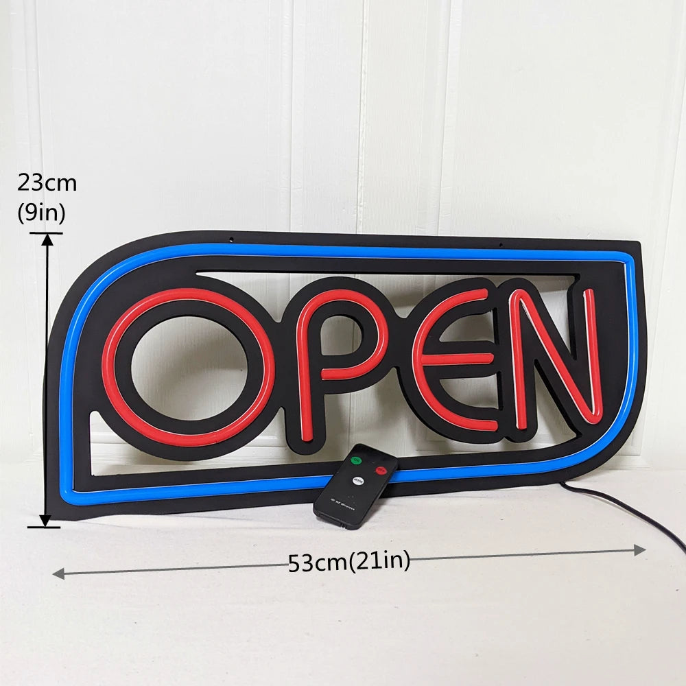 OPEN Neon Sign 20x9 Inches Ultra Bright Multiple Light AD Sign