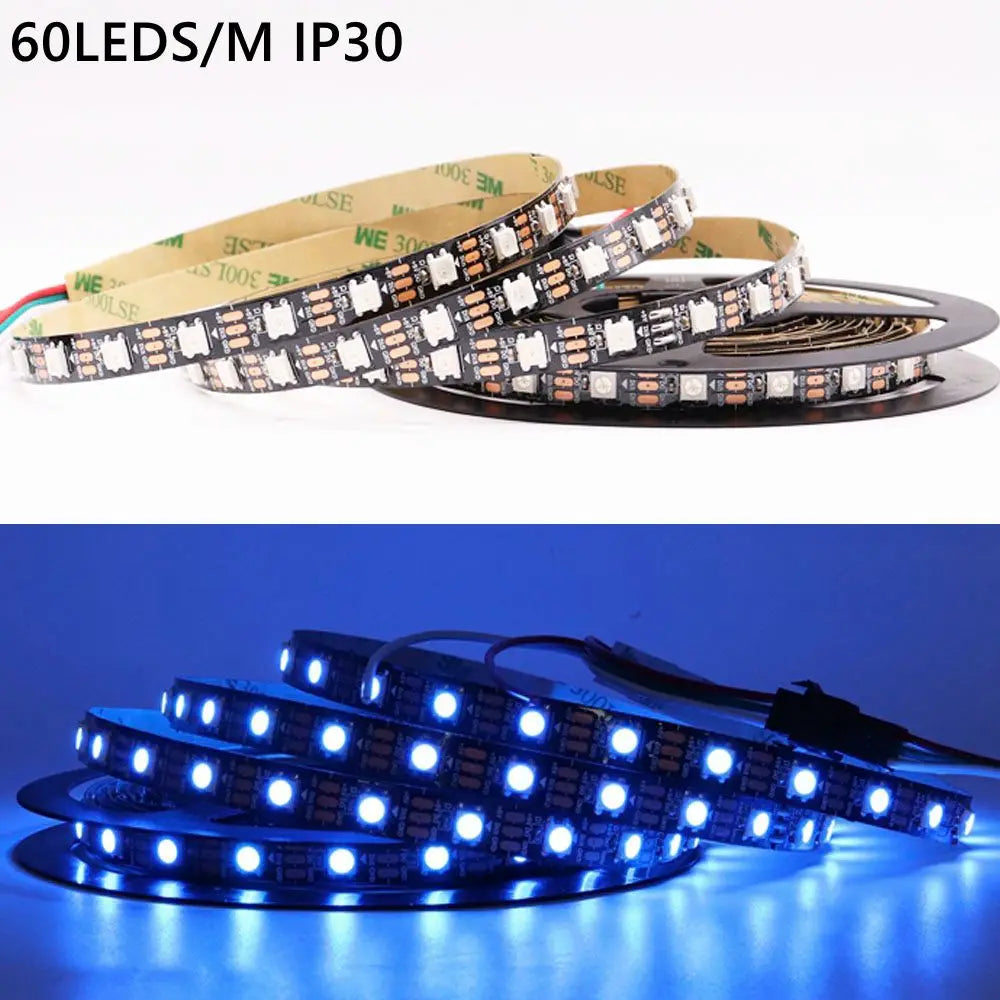 DC5V WS2812B Led Strip light 30/60/74/96/144leds/m Individually