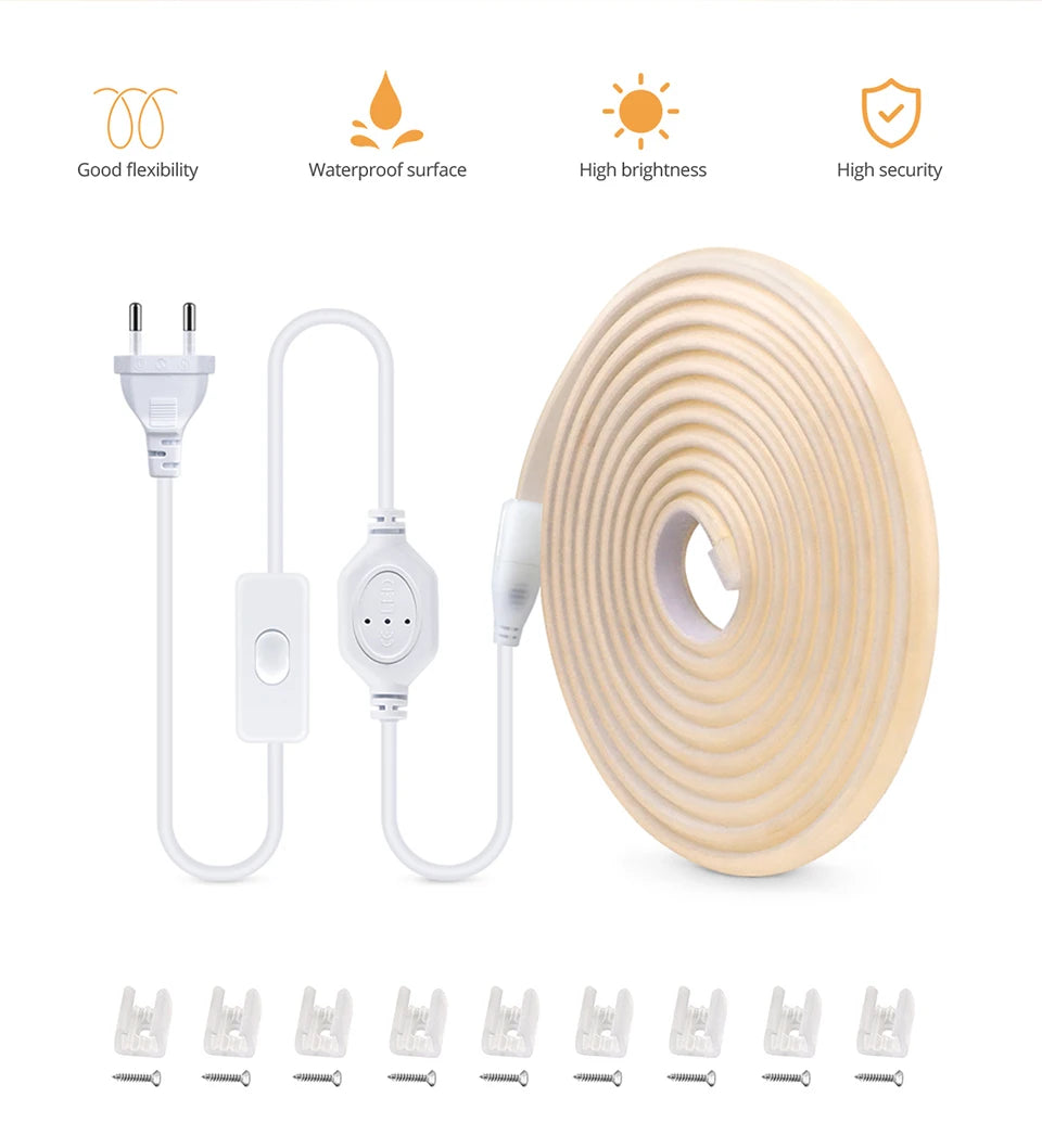 110V 220V Cob LED Strip Light Super Bright waterproof