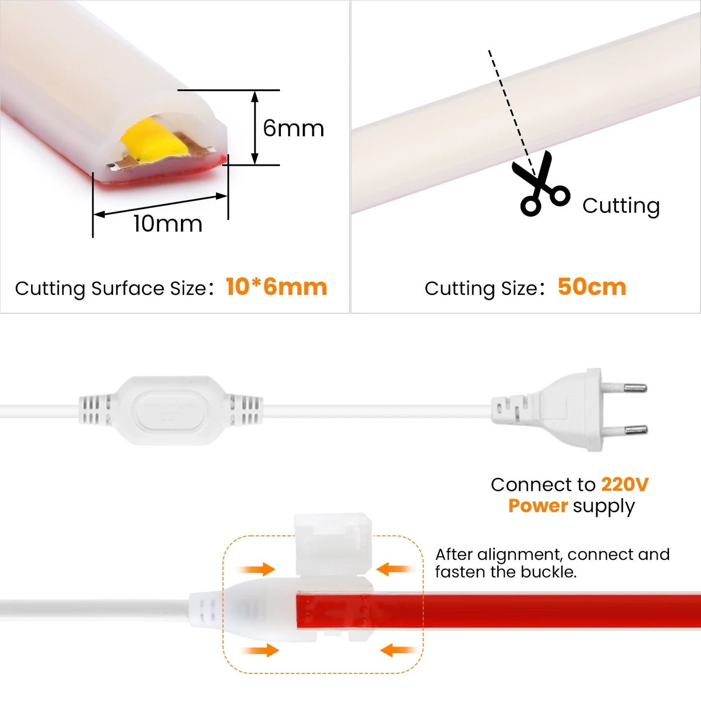 220V Dimmable Flexible Adhesive Tape for Home Garden Lighting