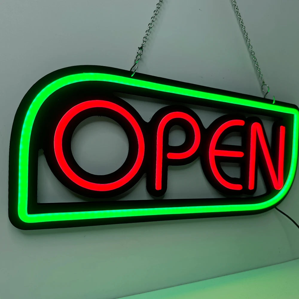 OPEN Neon Sign 20x9 Inches Ultra Bright Multiple Light AD Sign