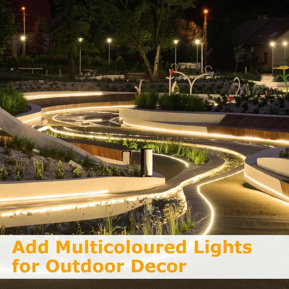 DC 24V COB Solar Neon Light Strips Flexible Lights Waterproof IP67