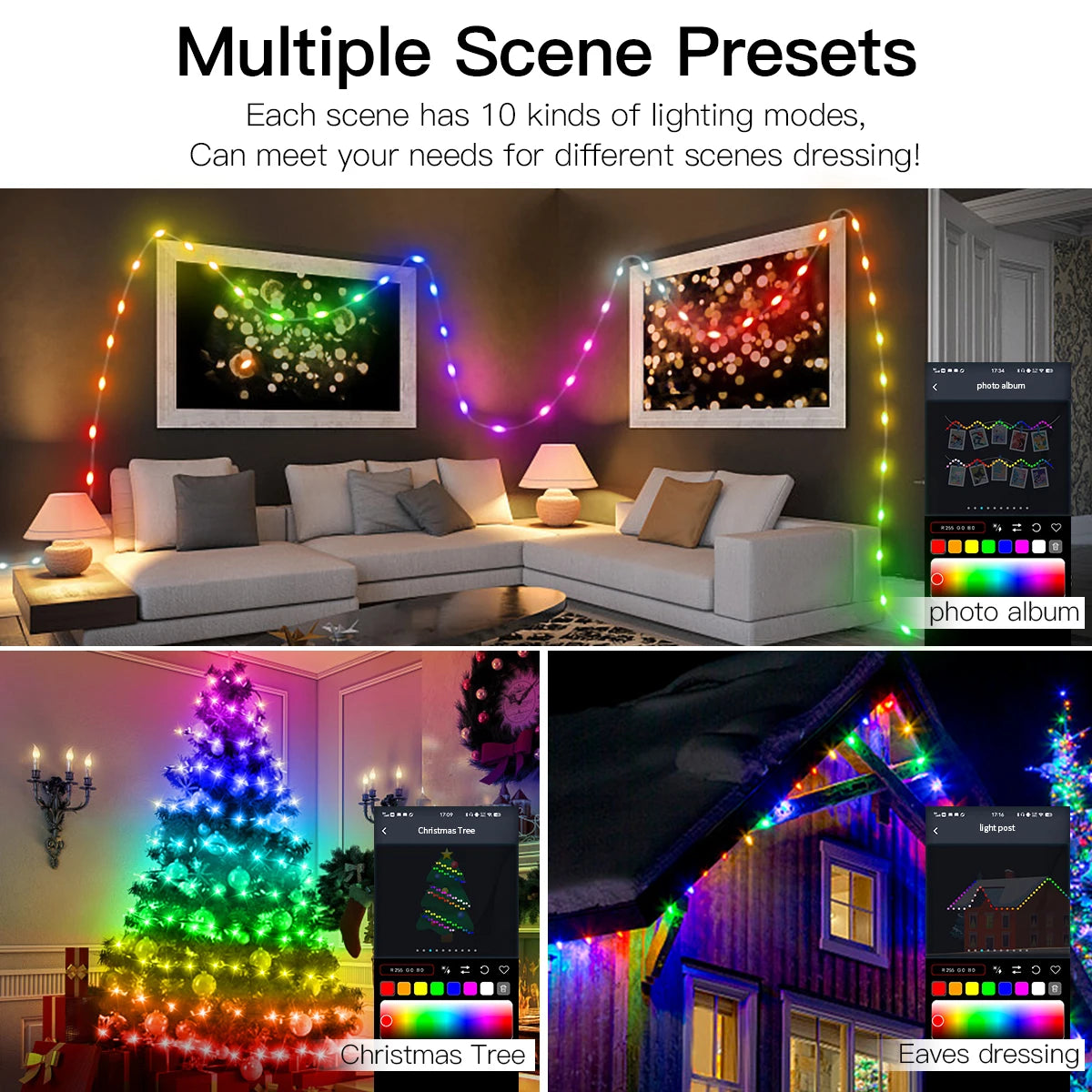 40M RGBIC LED String WS2812B Bluetooth USB Music Dream Color Light