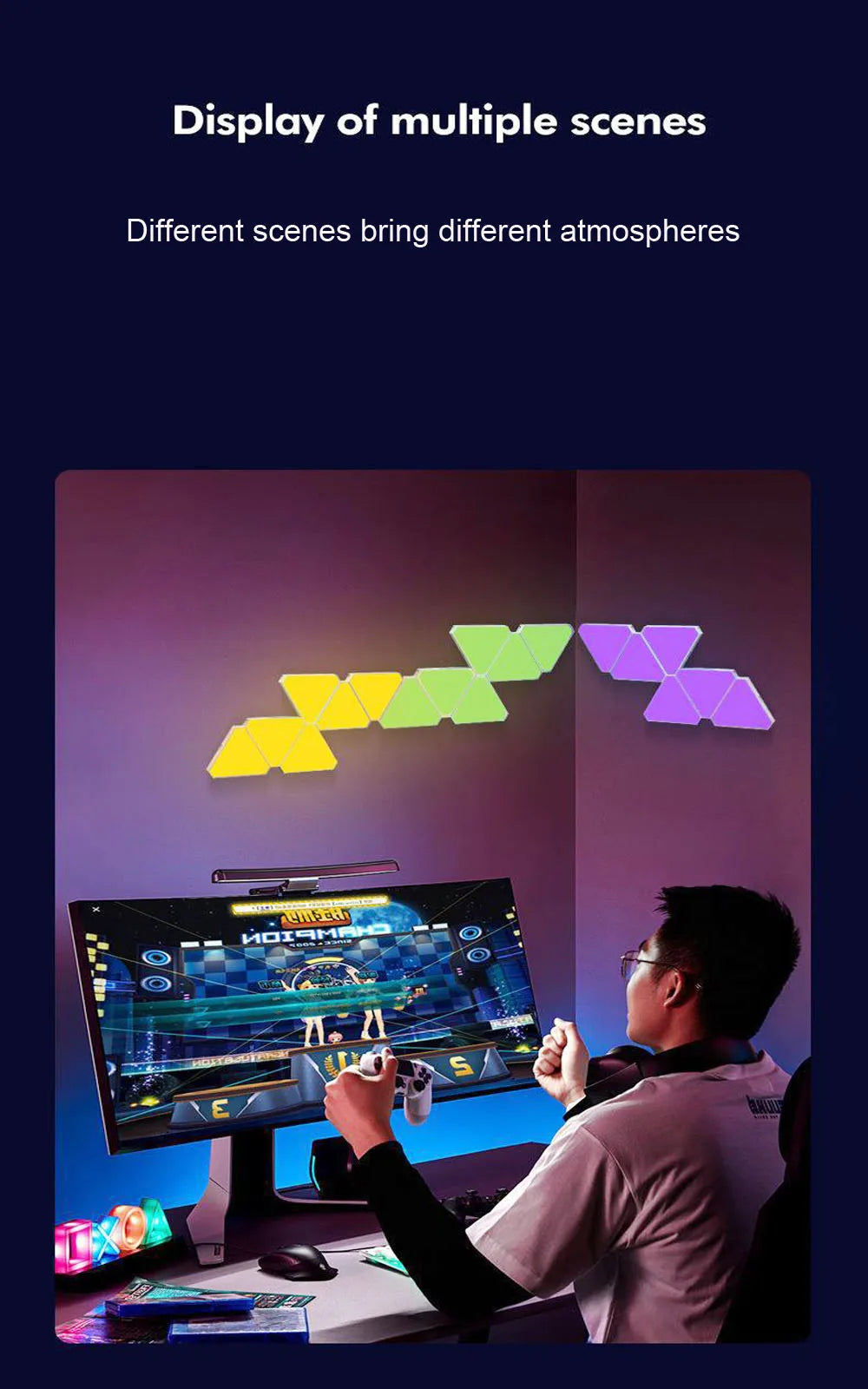 WIFI Bluetooth 5V USB Triangle Lamps Quantum LED Night Light