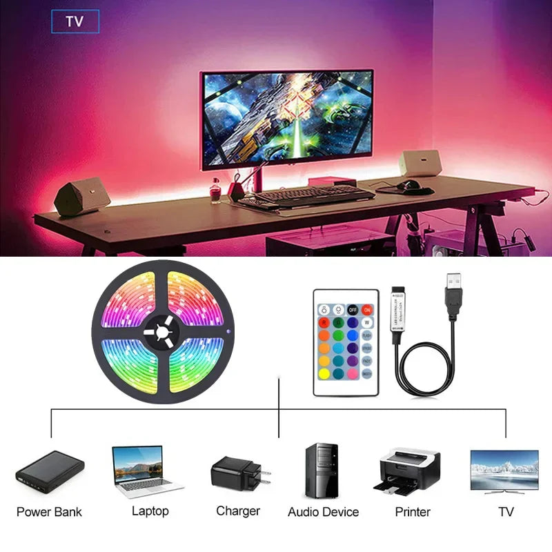 Bluetooth LED Strip Lights SMD 5050 RGB APP Remote Control