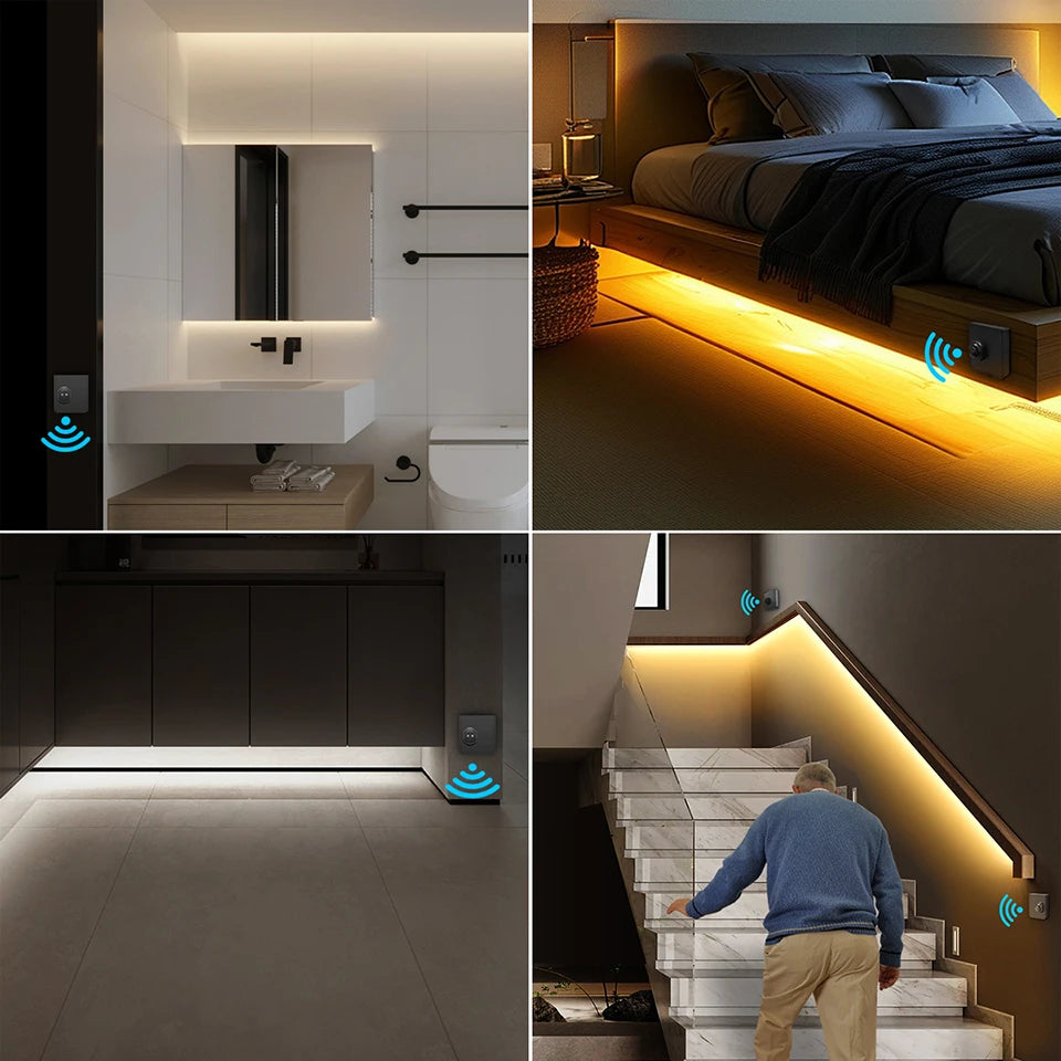 10M 5M 2M Two PIR Motion Sensor Switch 24V Neon LED Strip Light