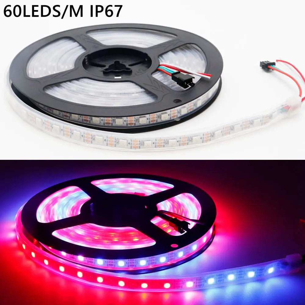 DC5V WS2812B Led Strip light 30/60/74/96/144leds/m Individually