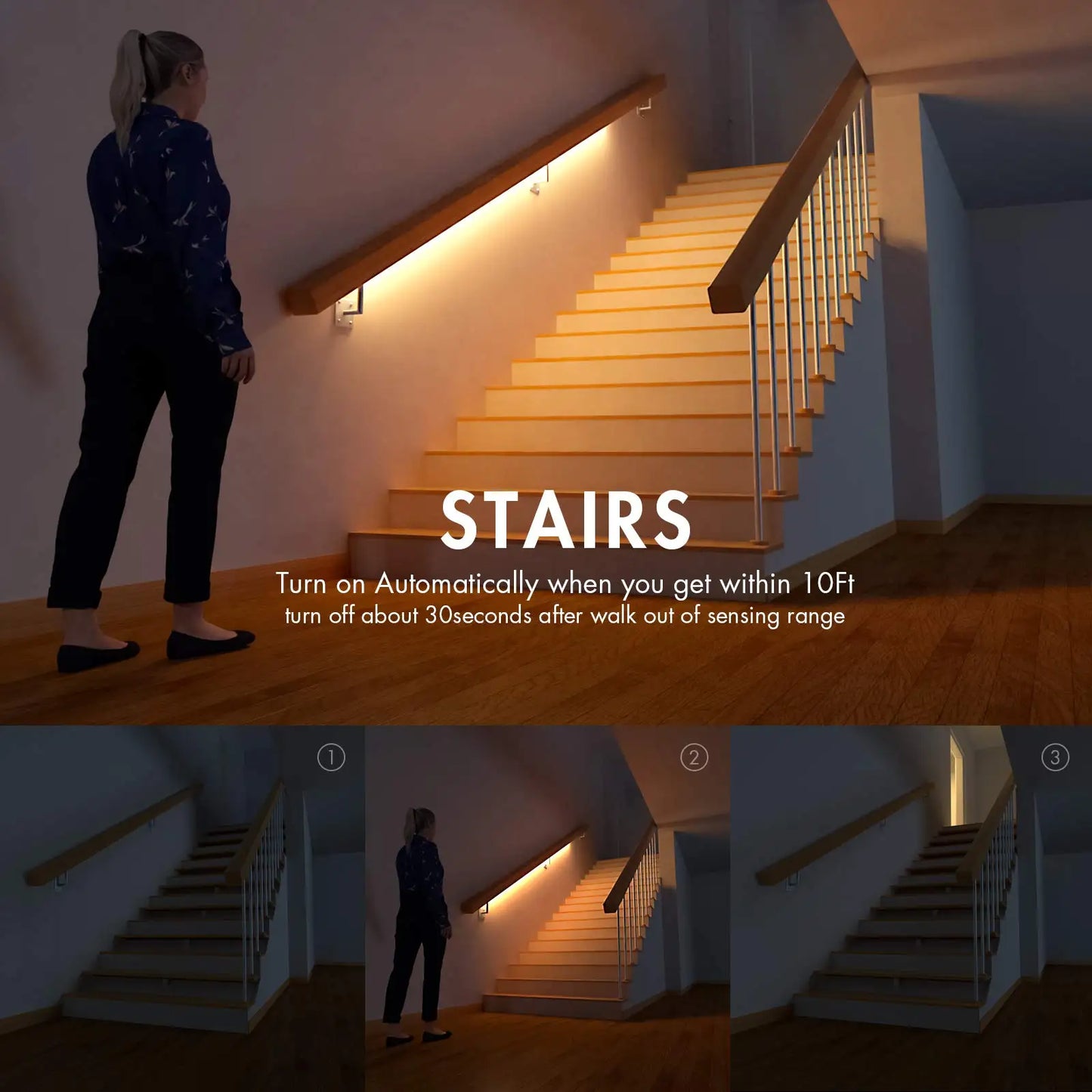 1M-5M LED Light Strip Motion Sensor LED Night Light