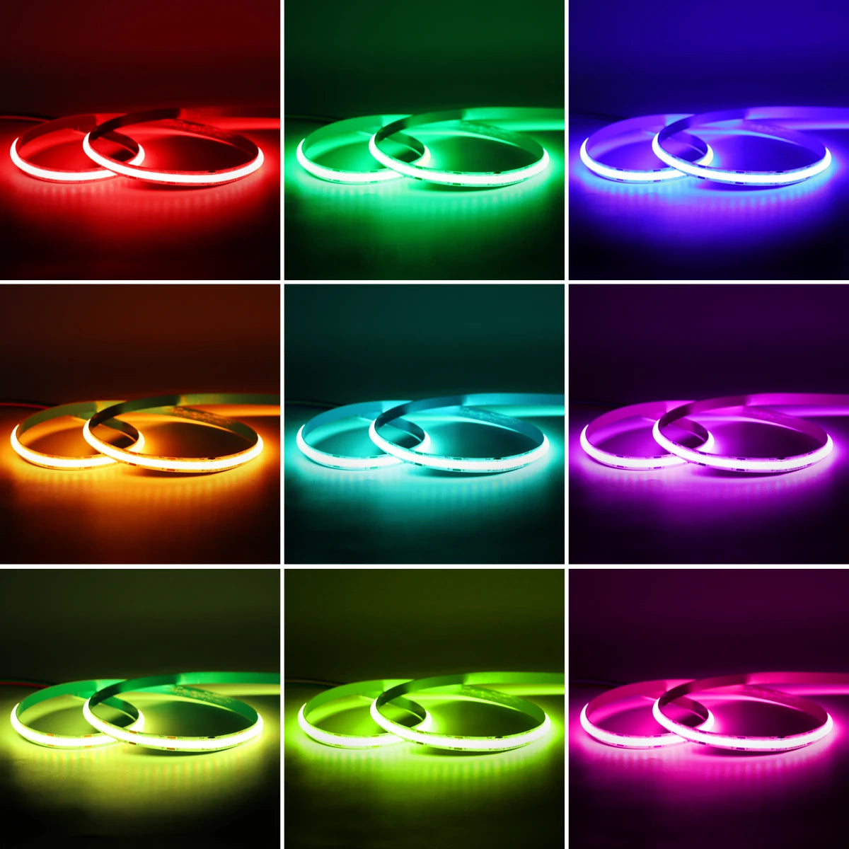 8MM 576LEDs/M Bluetooth RGB COB LED Strip Light USB LED Tape