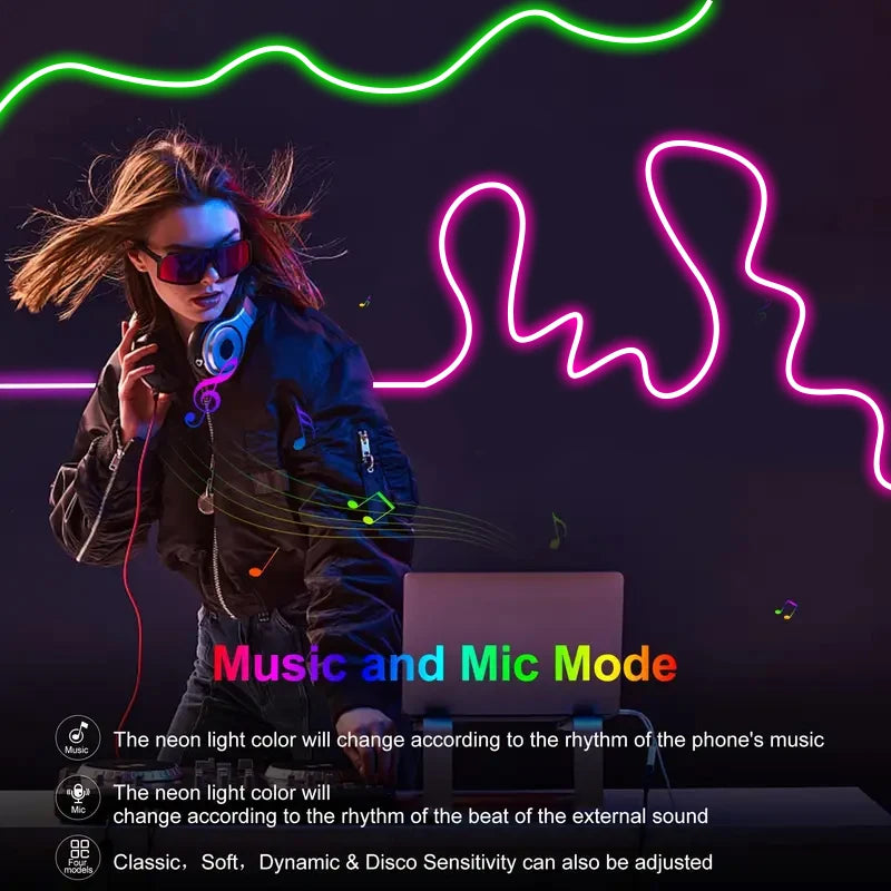 5V RGB neon light with bluetooth remote control and APP