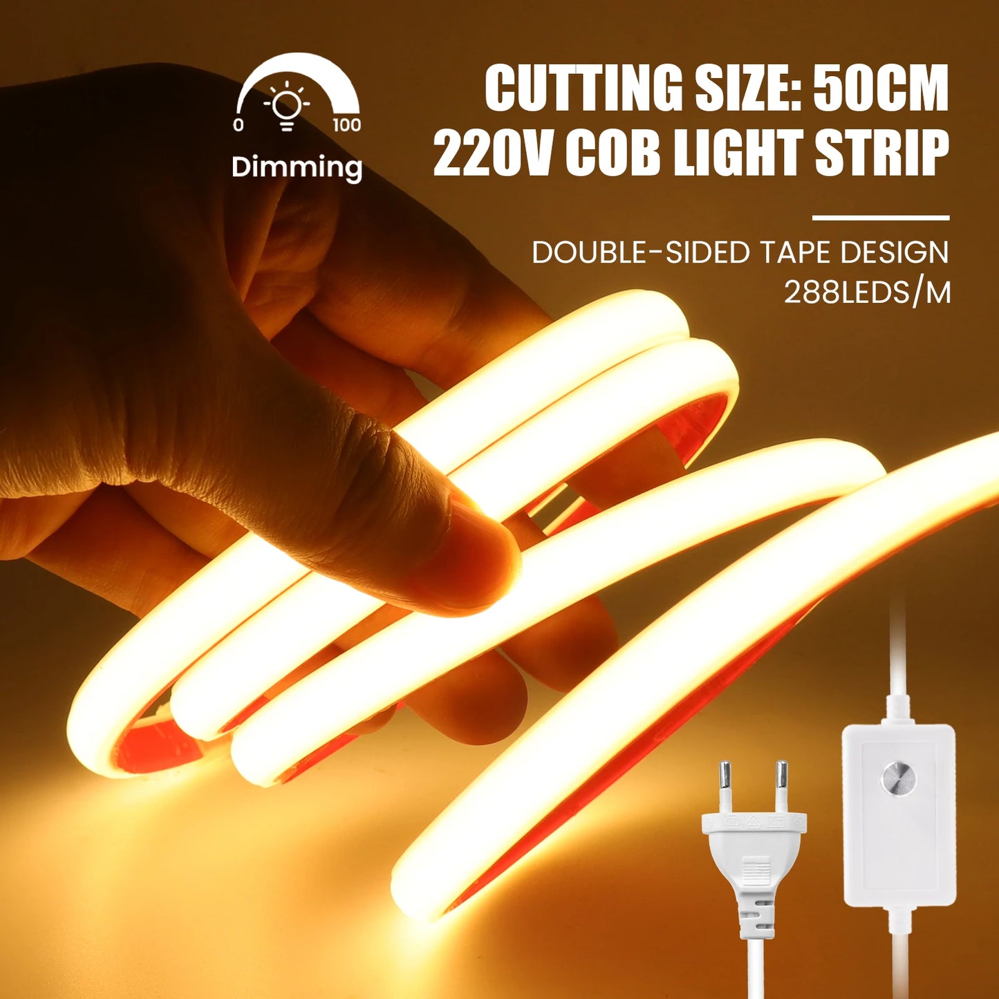 220V Dimmable Flexible Adhesive Tape for Home Garden Lighting