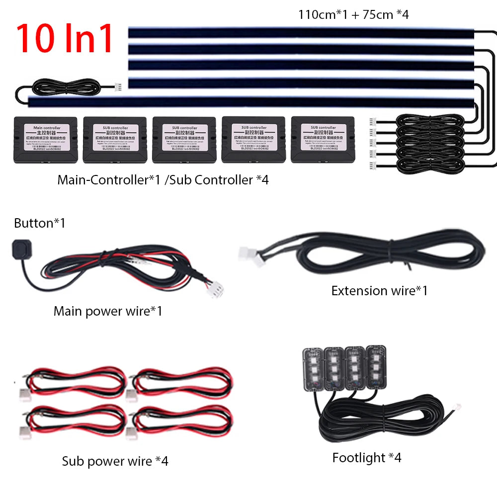 Ambient Light For Car Interior 64 Color Breathe Dashboard