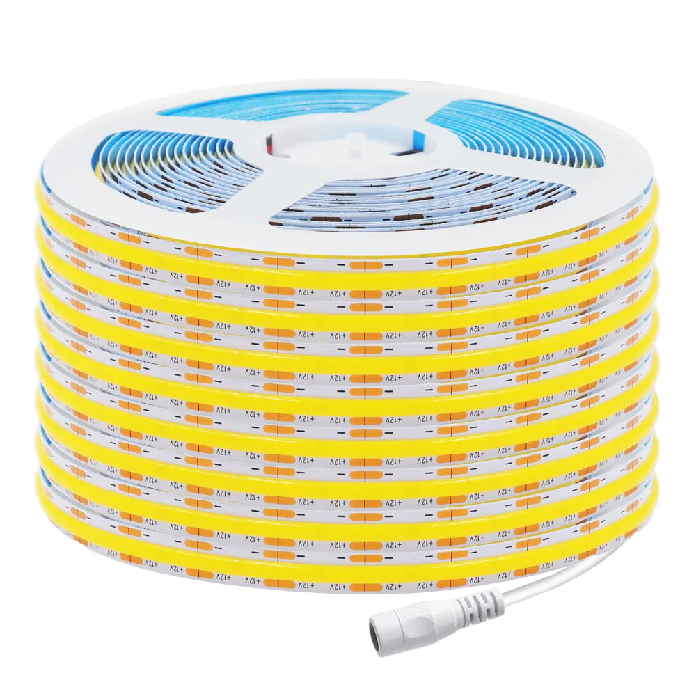 DC12 24V COB LED Strip Light 528Leds/m Flexible Tape