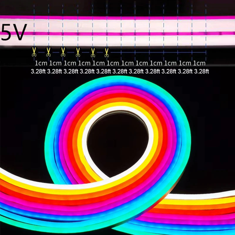Battery Powered Led Strip Flexible Neon LED Strip Lights