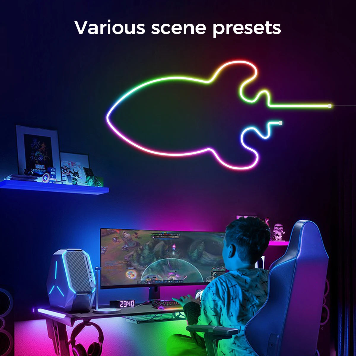RGBIC Bluetooth Neon Led Strip Lights 5V Neon Strip Light