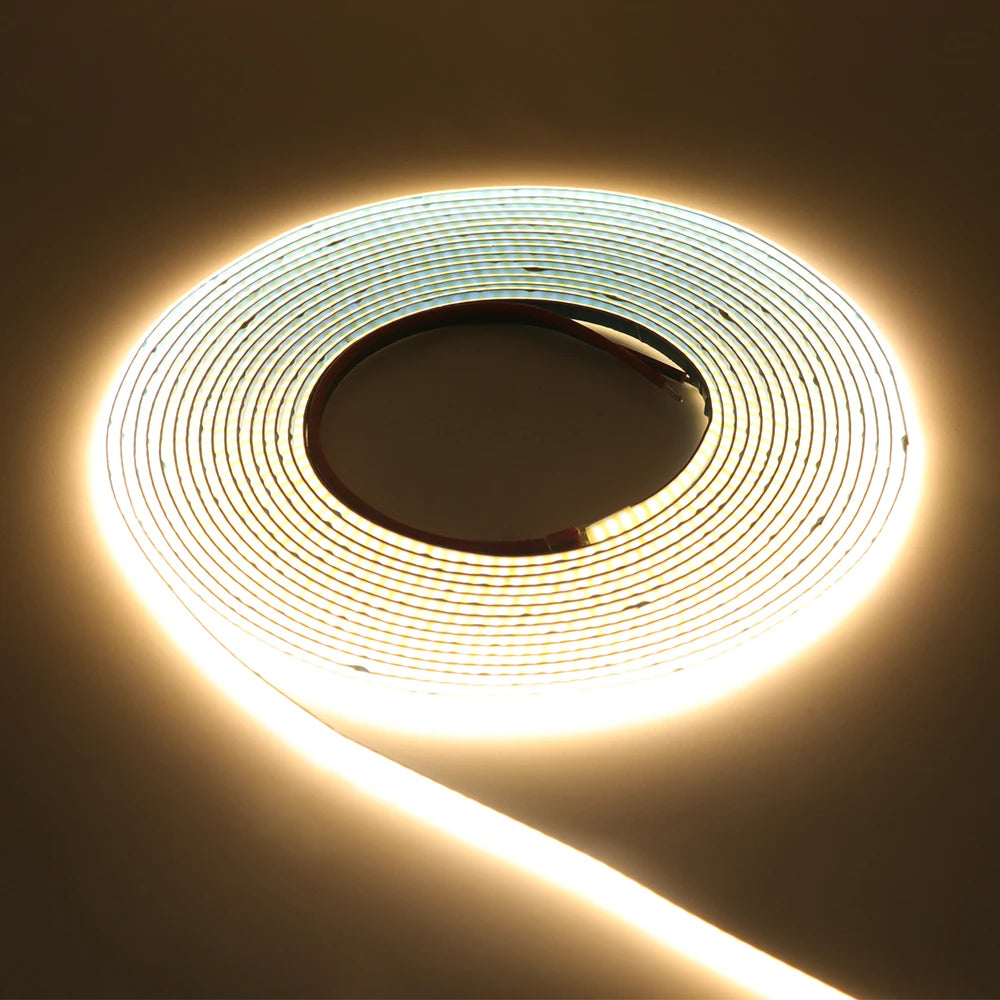 DC 5V 12V 24V COB LED Strip 320 384 480 528LEDs/m High Density