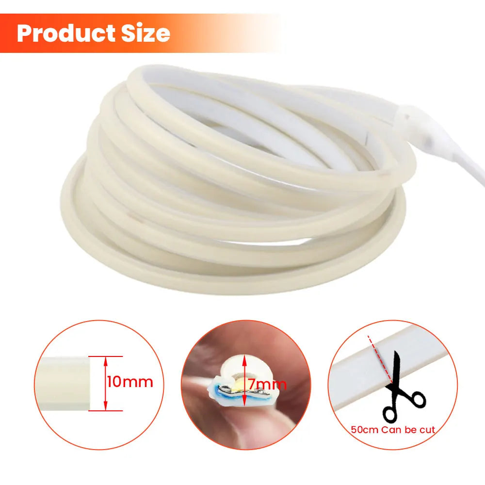 1/35M High Bright COB LED Strip Light 220V 288Leds Neon Strip