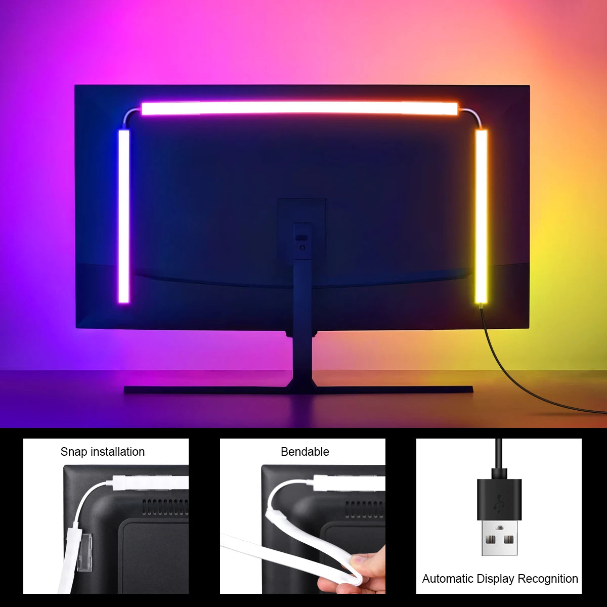 Smart Computer Monitor Sync LED Strip Light RGBIC PC Display Screen