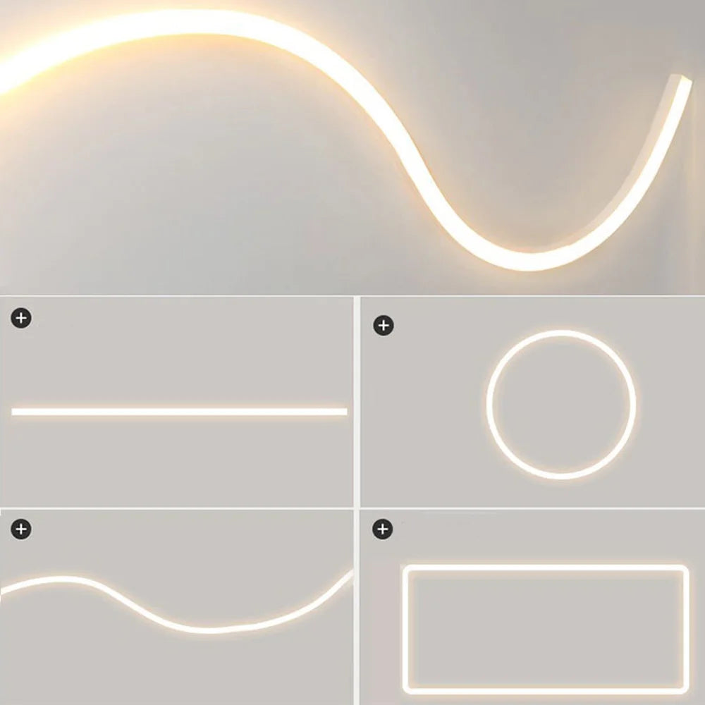 1M-10M Embedded LED Neon Rope Tube Black White Soft Strip Light