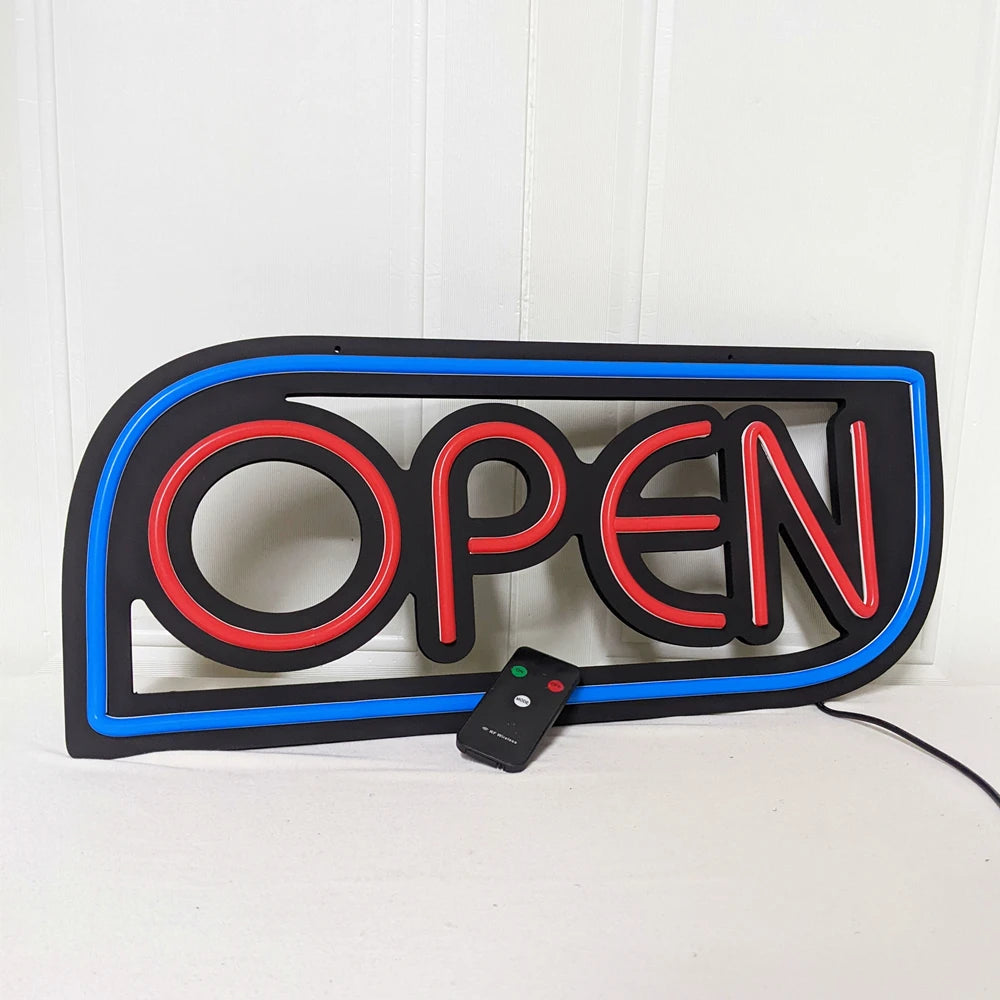 OPEN Neon Sign 20x9 Inches Ultra Bright Multiple Light AD Sign