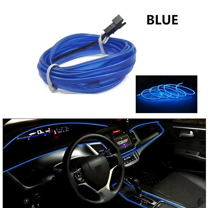 Car Interior Atmosphere Light Strip 5M EL Wiring Decorative