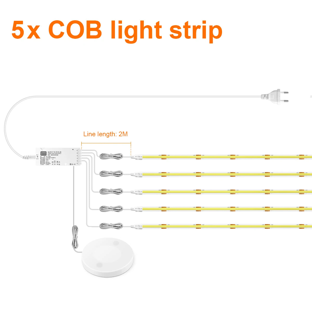 Under Cabinet Collection Display COB LED Strip Light Touch Sensor