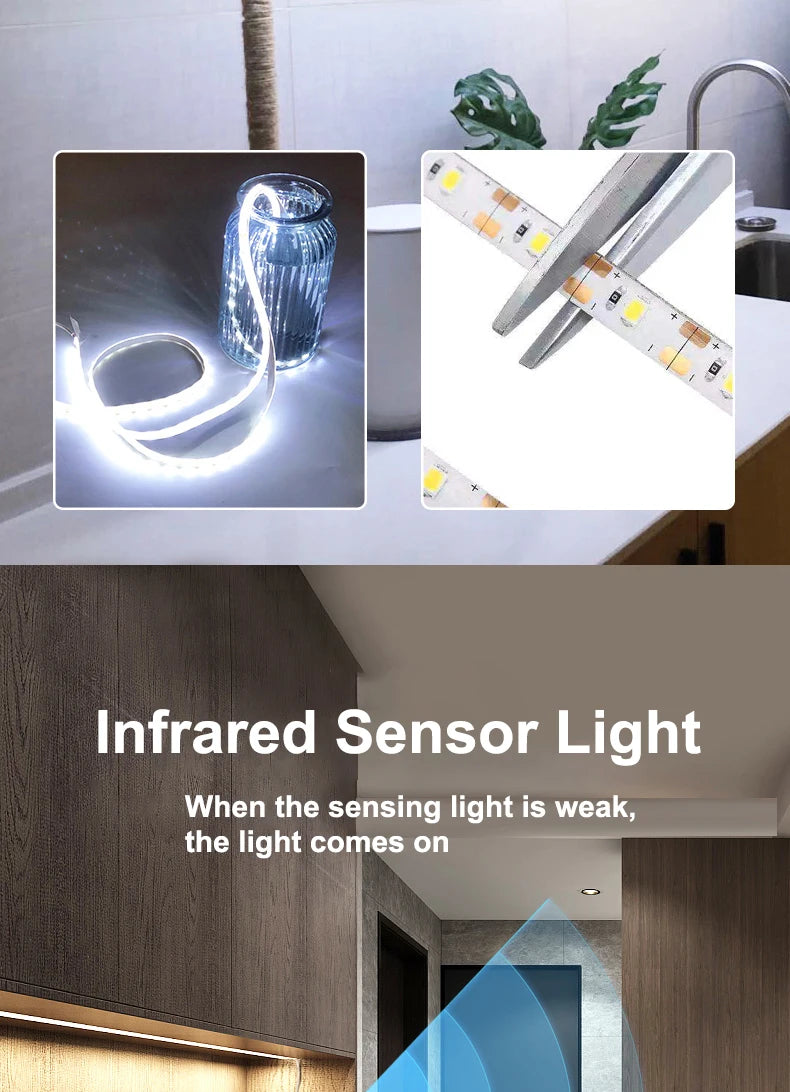 1M-5M LED Light Strip Motion Sensor LED Night Light