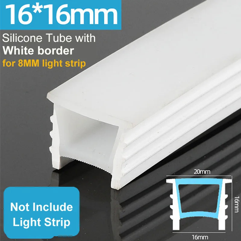 1M-10M Embedded LED Neon Rope Tube Black White Soft Strip Light
