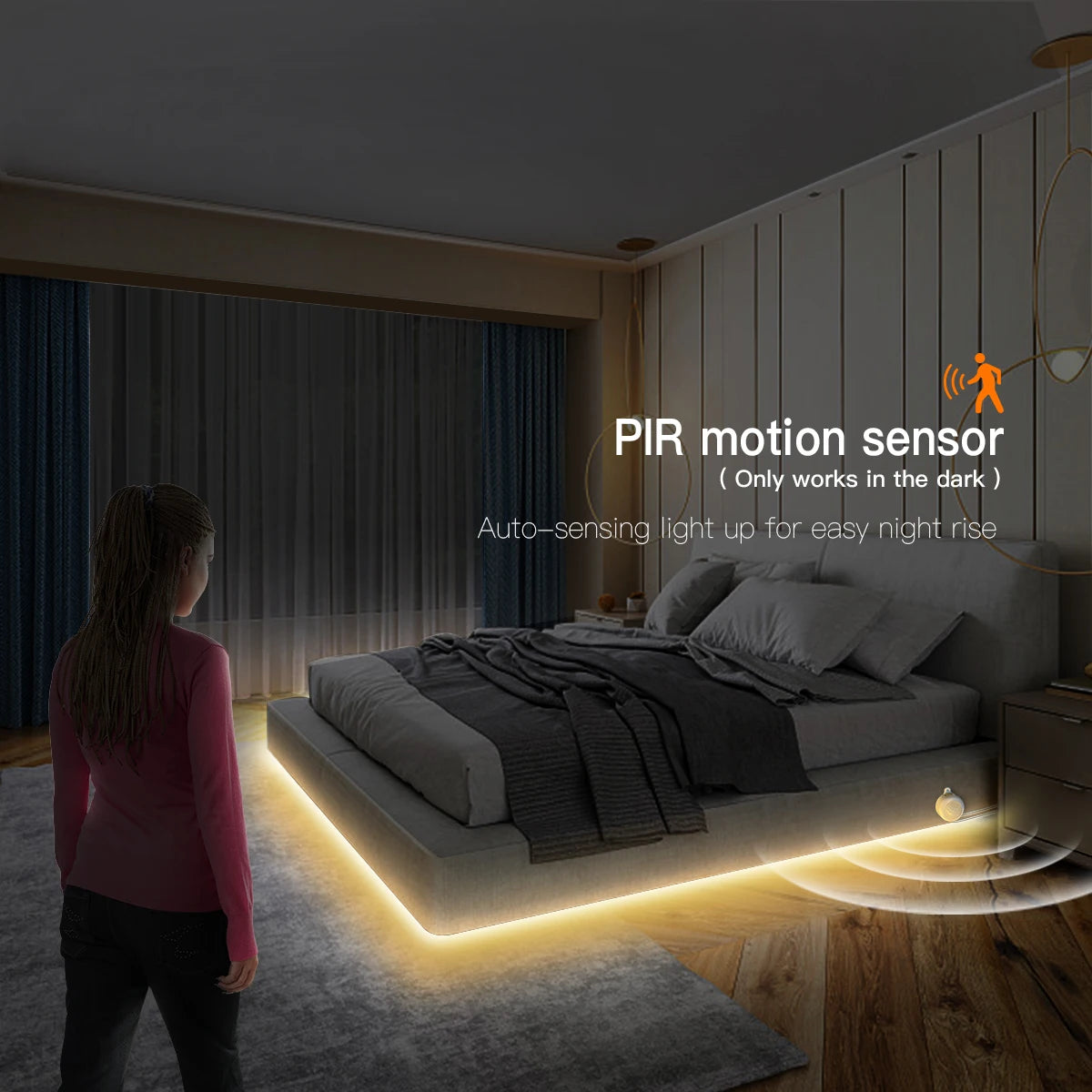 Smart PIR Motion Sensor Super Bright COB LED Strip Neon Light