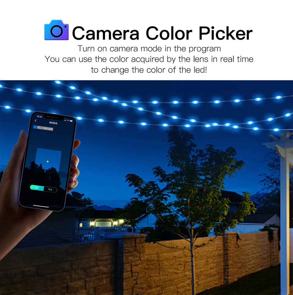 40M Led String RGB Light Smart Outdoor Festoon Party Leather Line