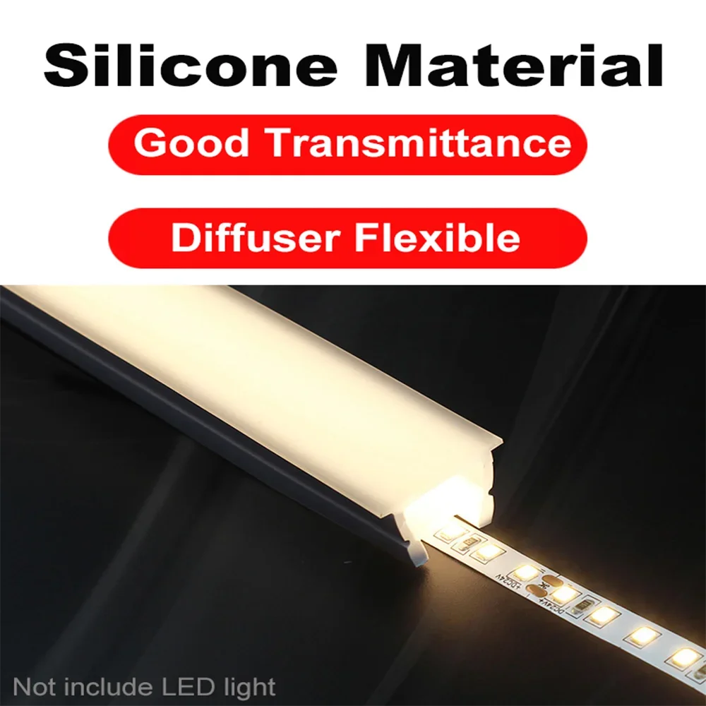 1M-10M Embedded LED Neon Rope Tube Black White Soft Strip Light