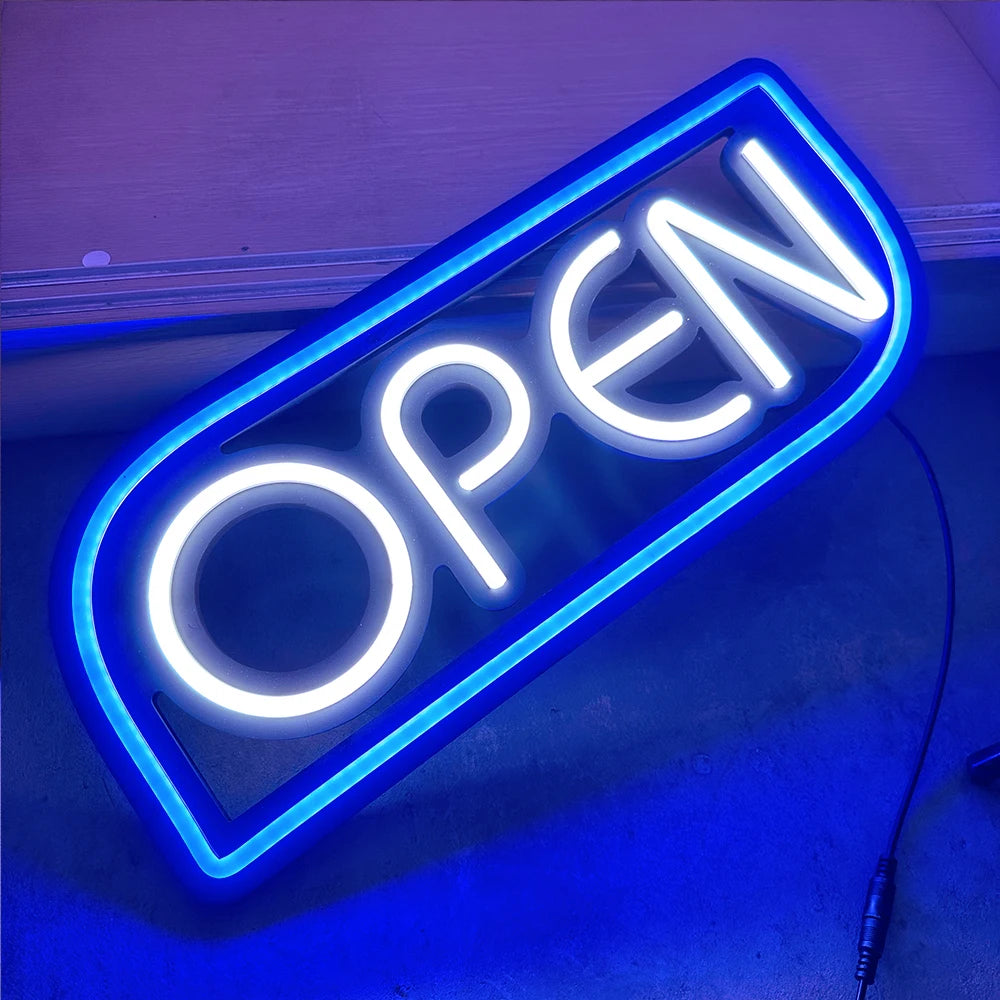 OPEN Neon Sign 20x9 Inches Ultra Bright Multiple Light AD Sign