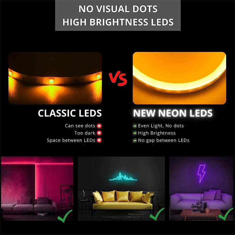 Battery Powered Led Strip Flexible Neon LED Strip Lights