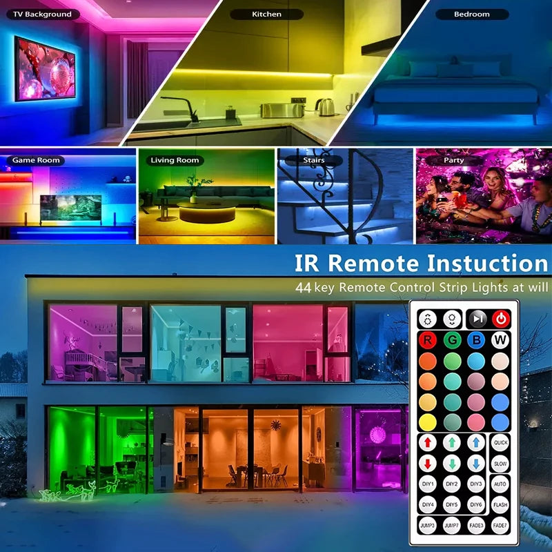 5050 RGB LED strip light with 44 keys remote control light strip